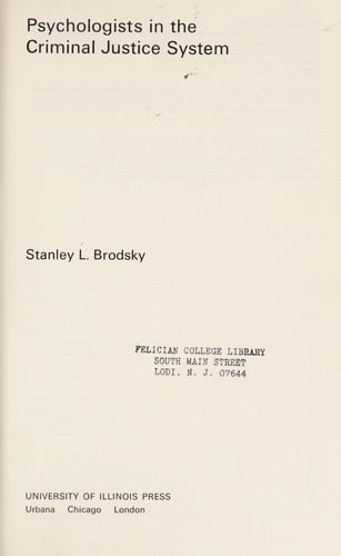 PSYCHOLOGISTS IN CRIM JUSTICE