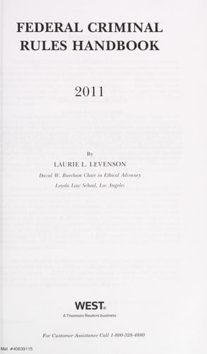 Federal criminal rules handbook