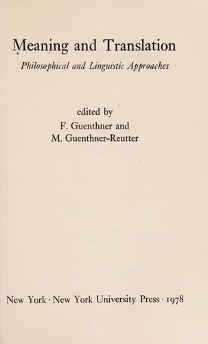 Meaning and translation