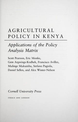 Agricultural policy in Kenya
