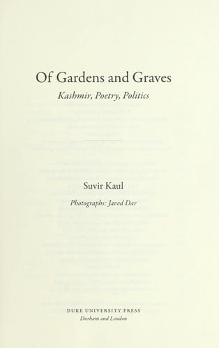 Of gardens and graves