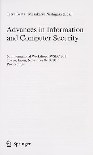 Advances in Information and Computer Security