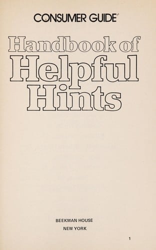 Handbook of helpful hints