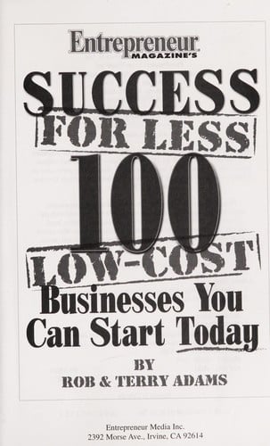 Entrepreneur magazine's Success for less
