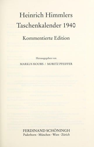 Heinrich Himmlers Taschenkalender 1940