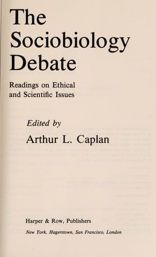 The Sociobiology debate