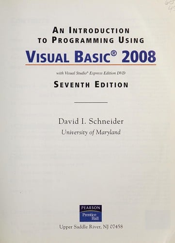 An introduction to programming using Visual Basic 2008