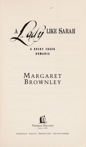 A lady like Sarah