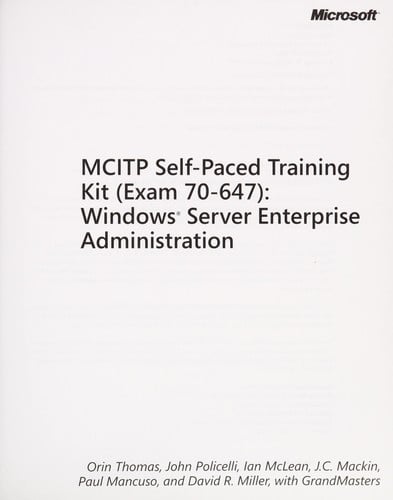 MCITP self-paced training kit