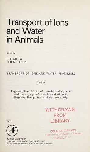 Transport of ions and water in animals