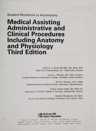 Student workbook to accompany medical assisting