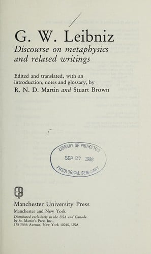 Discourse on metaphysics and related writings