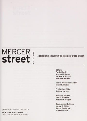 Mercer Street, 2010-2011