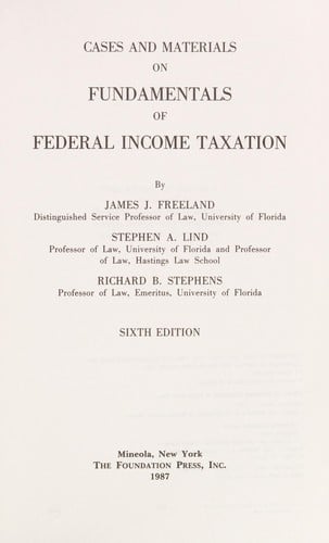 Cases and materials on fundamentals of federal income taxation
