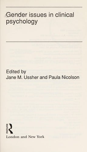 Gender issues in clinical psychology