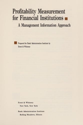 Profitability measurement for financial institutions