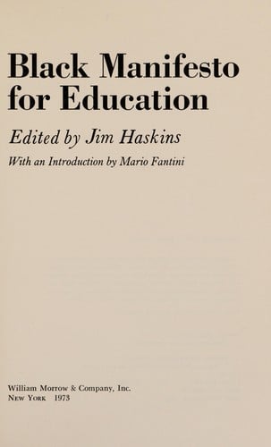 Black manifesto for education