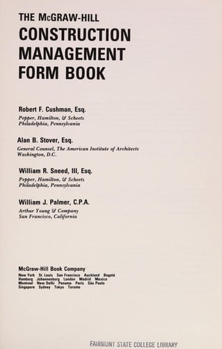 The McGraw-Hill construction management form book