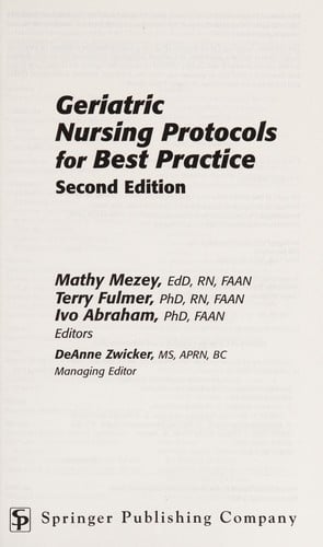 Geriatric nursing protocols for best practice