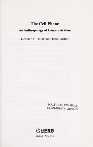CELL PHONE: AN ANTHROPOLOGY OF COMMUNICATION