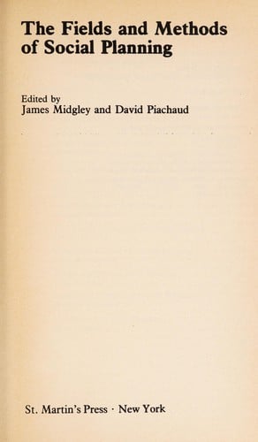 The Fields and methods of social planning