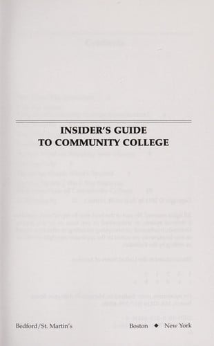 Insider's guide to community college