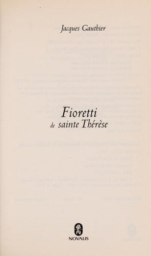 Fioretti de sainte Therese