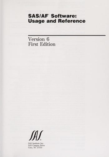 SAS/AF software, usage and reference