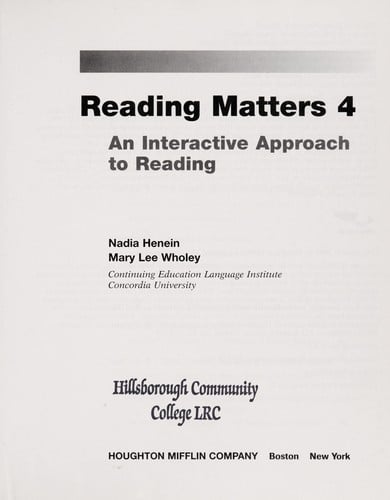 Reading matters 4