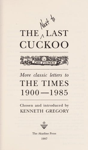 The Next to last cuckoo