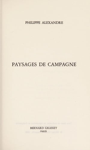 Paysages de campagne