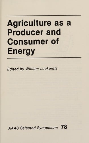 Agriculture as a producer and consumer of energy