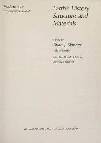 Earth's history, structure, and materials