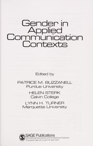 Gender in applied communication contexts