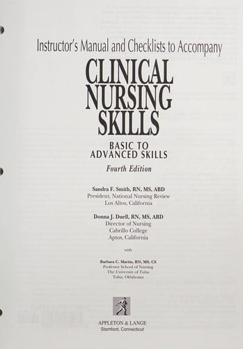 Instructor's manual and checklists to accompany Clinical nursing skills