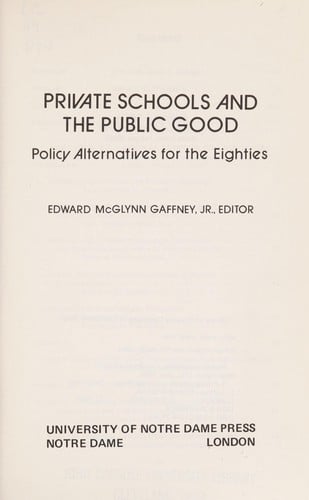 Private schools and the public good