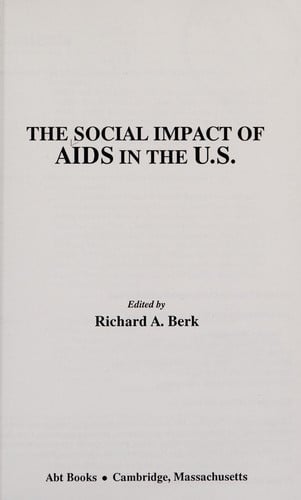 The Social impact of AIDS in the U.S.