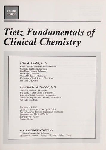 Tietz fundamentals of clinical chemistry