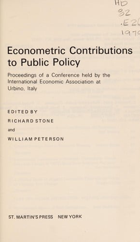 Econometric contributions to public policy