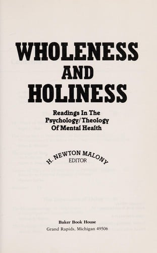 Wholeness and holiness