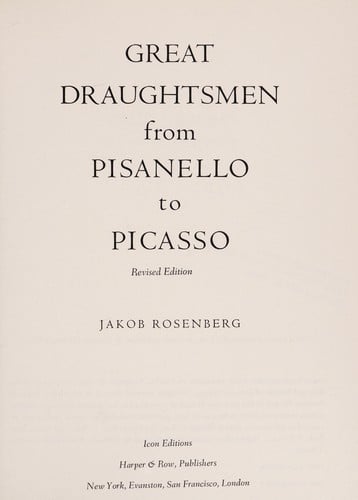 Great draughtsmen from Pisanello to Picasso