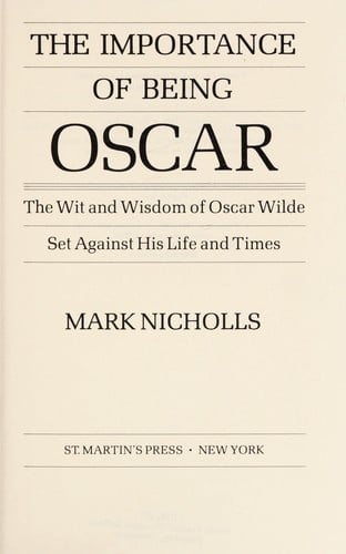 The importance of being Oscar