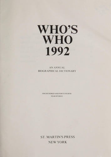 Who's who 1992