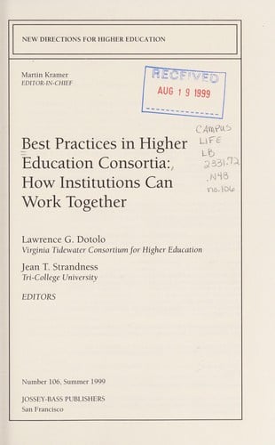 Best practices in higher education consortia