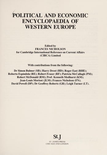 Political and economic encyclopaedia of Western Europe
