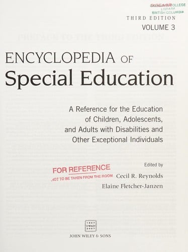 Encyclopedia of special education