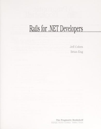 Rails for .NET Developers
