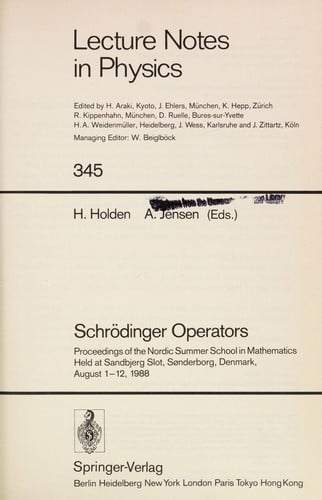 Schrodinger operators