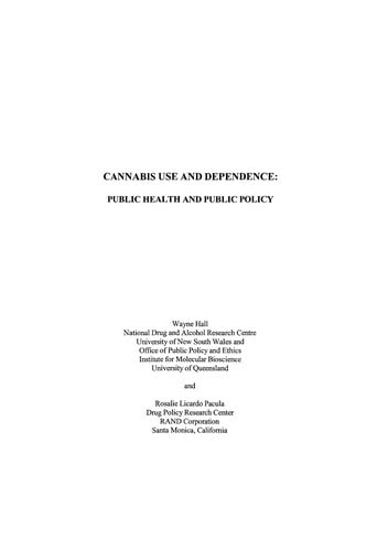 Cannabis use and dependence