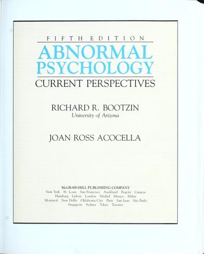 Abnormal psychology